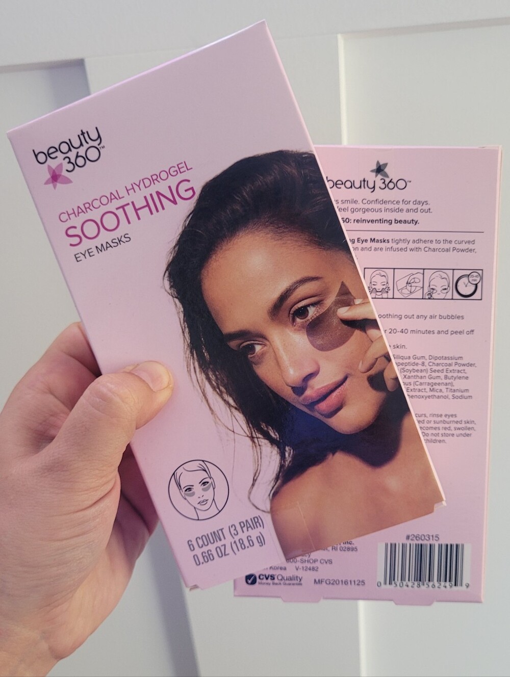 Beauty 360 Charcoal Hydrogel Soothing Eye Masks Set of 2